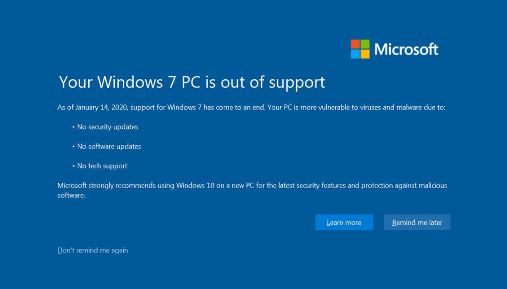 Windows 7 end of support – What to do next guide